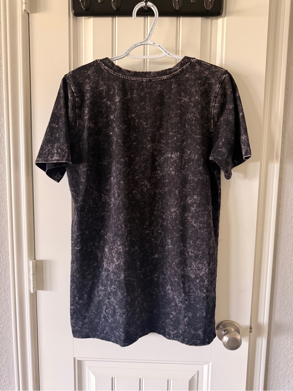 Zenana Outfitters Washed Black Marbled Short Sleeve Tee